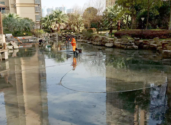 江源景观池淤泥清理